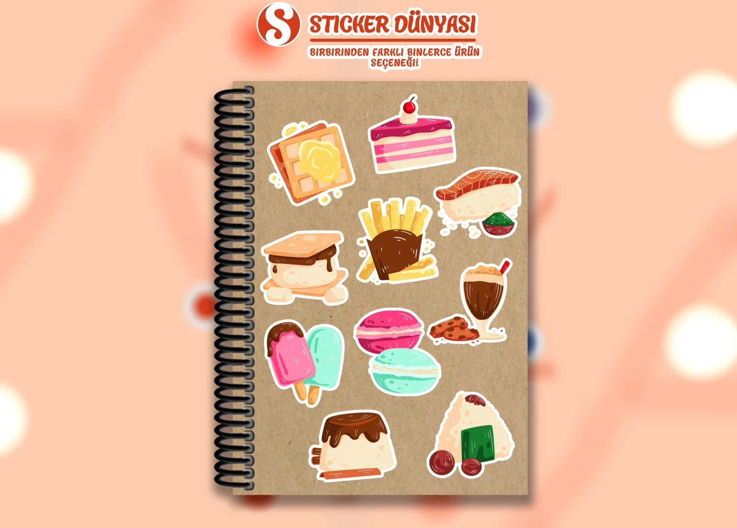 Favori Yiyecekler Temalı Leziz Sticker Koleksiyonu (F.Yiyecek2) görsel 3